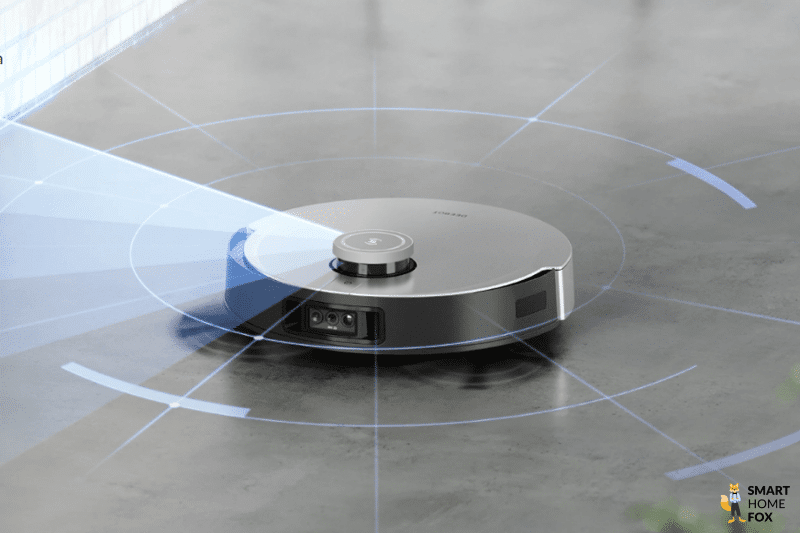 Die Funktionsweise der Lasernavigation des Ecovacs Deebot X1 Turbo ist zu sehen